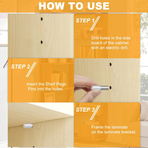 How to use Heavy Duty Zinc Alloy Shelf Pegs With Slick Silicone Covers Hella Strong Dual Size Hardware for cabinet setup.