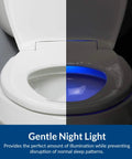 Radiance Cozy Heated Night Light Toilet Seat With Slow Close and Adjustable Fit Round White Plastic Seat 3 Temperature