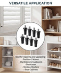 Heavy Duty Cabinet Door Repair Pins 8 Piece Kit Spring Loaded Hinge Dampers Snap In Furniture Hardware Replacement, versatile applications shown.