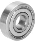 Close-up of a stainless steel bearing from High Speed Ball Bearings Set Of Ten For Skateboards Inline Skates Scooters And Roller Blades Dope Stainless Steel Wheel Bearings With Quiet Rotation For Smooth Glide And Stable Load Handling