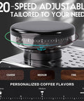 Pro Level Home Espresso Machine With Built In Conical Burr Grinder 20 Bar Pressure showcasing 20-speed adjustable grinder settings.