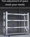 Heavy Duty Garage Shelving Unit, 78 Inch Adjustable 4 Tier Stainless Steel Storage Rack with adjustable bays for custom storage.