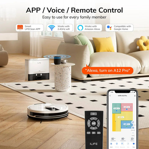 A12 Pro Robot Vacuum And Mop Combo With Self Emptying Station For 60 Days LiDAR Mapping No Go Zones WiFi Alexa Ready Remote Control