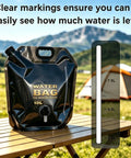 Heavy Duty Portable Camping Water Bag With Spigot For Outdoor Drinking, 10L Leak-Proof Faucet on table, camping scene