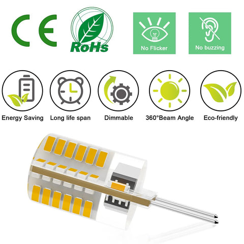G8 Led Bulb Dimmable 3W Equivalent To 20W-25W Halogen T4 Jcd Bi-Pin Base 120V Warm White 3000K features and benefits