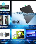 Next Level P3.91 Portable Led Display Wall Boasting Badass Bright Visuals With Ip65 Waterproof Aluminum Cabinet Includes Mounting Frame And Tough Flight Case For Stage Concerts 14 Pack displaying water resistance performance.