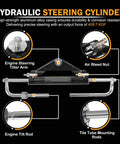 Hydraulic Outboard Steering Kit For 150HP Boats With 6.9 MPa Helm Pump, 409.7 Kgf Cylinder, steering cylinder parts diagram