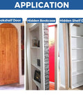 Hidden Pivot Door Hinge Set For Secret Bookshelf Doors 304 Stainless Steel Heavy Duty 220 Lb Per Set Fits Doors Over 40mm Thick Under 800mm Wide And 2500mm High Includes Door Ball Catch And Easy Install Patent D920075 application