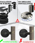 Mechanical Door Stop With Locking Action No Magnetic Floor Door Holder For Gaps Up To 1.2 Inches Adjustable Height Nail Free Or Screw In Matte Black 1 Pack installation guide with screws and adhesive options.