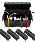 Outdoor Heavy Duty Weatherproof Electrical Box Set With Big And Small Boxes 6 Cable Entry Ports IP54 Rating Lockable Latches Rubber Seals