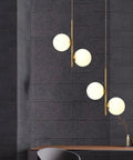 Dope 2 Light Globe Pendant Lighting With White Glass Shades And Brass Gold Metal Accents Modern Hanging Ceiling Chandelier