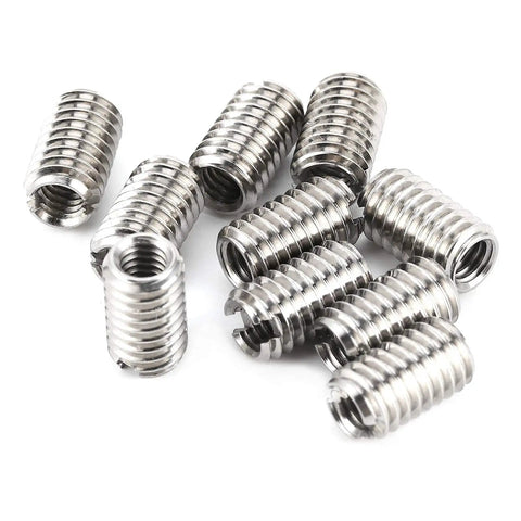Ten Piece Stainless Steel Thread Repair Inserts And Reducing Nuts, M4 To M6 Male Female Sleeve Adapter Kit For Toolbench Builds And Household Repairs That Are Tough As Nails Under Pressure