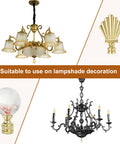 Pink Glass Flower Ball Lamp Finial Cap 1/4-27 Thread, 2 Pack for Lampshade Harp Tops displayed with chandeliers