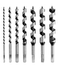 Heavy Duty 7 Piece Auger Drill Bit Set Featuring 9 Inch Hardened Alloy Steel construction, various sizes for efficient wood boring.