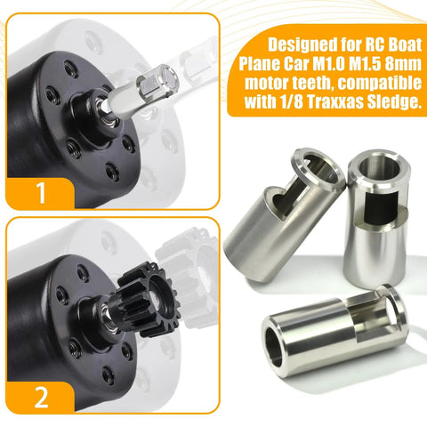 Traxxas Sledge RC Gear Adapter stainless steel sleeve for motors