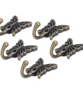 5 Piece Heavy Duty Vintage Wall Coat Hooks With Pre Drilled Holes And Mounting Screws Rock Solid Key And Towel Organizer For Entryway, antique butterfly design.