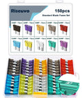 150 Piece Standard Automotive Fuse Kit For Cars, Trucks, SUVs, Boats And RVs With ATO Blade Fuses 2A To 35A Range, open case