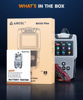 BA101 Plus Car Battery Tester for 6V and 12V Lead Acid Batteries Tests 20 to 2000 CCA Voltage and Health Supports Flooded AGM Flat Plate AGM Spiral GEL and EFB Cells Fast and Accurate Battery Diagnostics, box and clamps