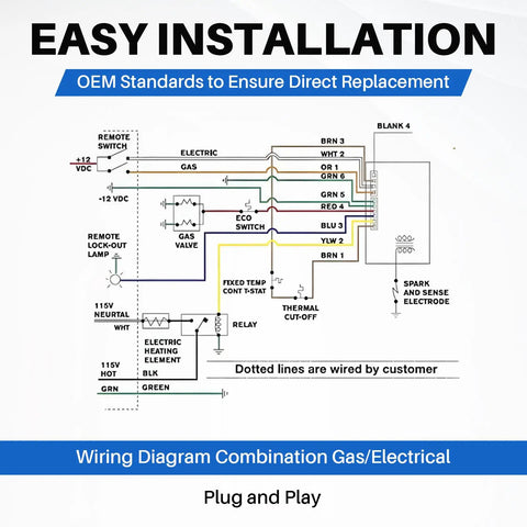 Wiring diagram for Upgraded RV Water Heater Ignition Control Board For Atwood And Dometic 6 And 10 Gallon Gas Electric 12V Heaters