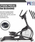 Outside Pedal Arm Bushing Replacement Part P270043 for Ellipticals Fits E20 and E25 Series Restores Smooth Motion Reduces Wobble Quiet Ride Direct Replacement Hardware Easy Install and Long Lasting Performance, black bushing