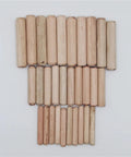 900Pcs Woodworking Doweling Jig Kit showing round fluted wooden dowel pins arranged on a white background