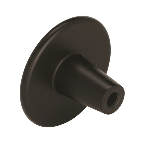 Traditional Round Cabinet Knob In Oil Rubbed Bronze Finish With Subtle Copper Highlights Adds Warm Elegance To Drawers Or Furniture angle showing knob front