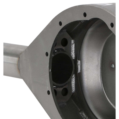 Close-up of Ford 9 Inch Rearend Axle Housing Kit with 31-Spline Forged Steel Axles, beefy fabricated center section and internal reinforcement.