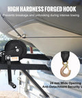 Heavy Duty Hand Boat Winch With 1600 Lb Capacity, 33 Ft Polyester Strap, Two Way Ratchet, Manual Crank Tow Winch For Trailers, Boats And ATVs That Delivers Beast Mode Performance In Any Weather with forged hook and 24 mm latch