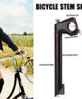 Diagram showing dimensions of Gooseneck Bike Stem 220mm Length With 22.2mm Quill And 25.4mm Clamp for 1 Inch Handlebars