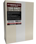 120 Grit Aluminum Oxide Sand Blasting Media For Cabinets And Blasting Guns; Fine, Sharp, Long Lastin Abrasive That Cleans And Etches Surfaces, Reusable, Non Reactant, No Crystalline Silica; Great For Metal And Glass on box