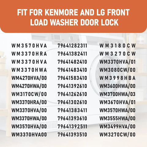 Washer Door Lock Strike 2 Pack For LG Washers Replacement Kit, Fix Door Not Locking, Water Leaks, And Door Wear, No Fuss Install, Durable Steel Construction for Kenmore front-load models