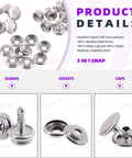 62Pcs Canvas Snap Kit for Marine Canvas Upholstery and Boat Covers, Stainless Steel Pro Grade Marine Fasteners displayed.
