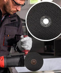 Man using die grinder with Six Piece Cut Off Wheel Set For Die Grinder With One Quarter Inch Stem Mandrel