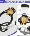 Go Kart Brake Master Cylinder Caliper Bolt On Kit With 69 Inch Hydraulic Hose For Coleman KT196 GK200 196cc 6.5HP Replacement Parts
