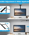 Double Head LED Desk Lamp For Home Office With Auto Dimming and Timer shown on a desk with adjustable 90° pivot