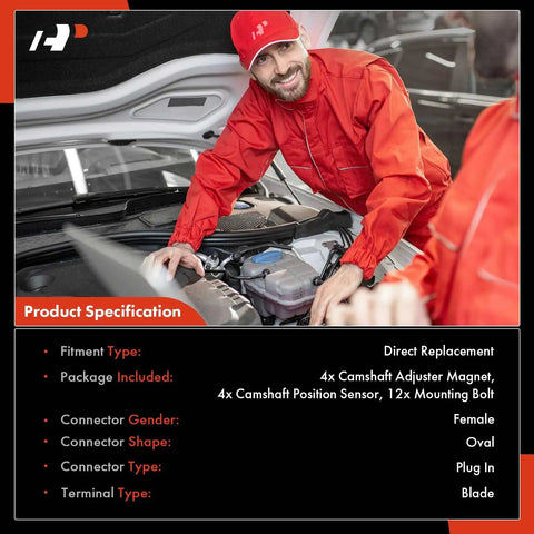 Mechanic installing All In One Camshaft Position Sensor And Camshaft Adjuster Magnet Solenoid Kit for Mercedes-Benz 2006 to 2015