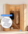 Open wooden closet with 4-Pack Bi-Fold Door Pivot Repair Kit For Top Or Bottom Mount shown in detail, easy DIY installation.