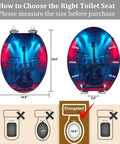 Elongated Toilet Seat Resin for Man Cave with measurements 14.5" x 18.5", featuring a guitar design, and adjustable hinges.