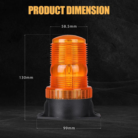 Badass Heavy Duty Amber Emergency Hazard Warning Beacon Rooftop Strobe Light Featuring Thirty Bright LEDs All Season Waterproof Rugged Build Road Warrior Safety Signal For Tow Trucks And Construction Sites