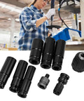 Rock Solid 9-Pcs 1/2in Impact Socket Set For Auto Repair Made From Tough High Carbon Steel With Sleek Black Coating For Heavy Duty Bolt And Nut Jobs That Need Quick Grippers And Fastener Removal, black impact sockets for auto repair