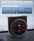 Digital oil pressure gauge kit with red LED readout on dashboard