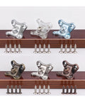 50 Pcs Galvanized White L Shaped Corner Brackets For Furniture With Removable Swivel Design And Flush Mount Screws, assorted finishes.