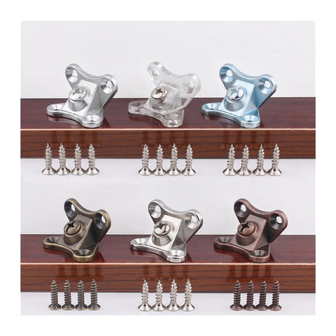 50 Pcs Galvanized White L Shaped Corner Brackets For Furniture With Removable Swivel Design And Flush Mount Screws, assorted finishes.