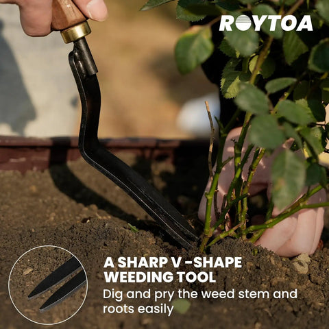 Five Piece Garden Tool Set With Stainless Steel Heads And Ergonomic Walnut Handles Grab And Go Cultivator Hoes Shovel Trowel And Weeder