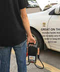 Battery Load Tester For 6V And 12V Vehicles And Marine Gear, Alternator Tester With Voltmeter And Alligator Clips, Checks Battery Health, Starter Current, And Charging System Across Cars, RVs, Motorcycles, ATVs, Boats, handheld by a car