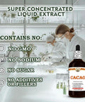 Hawaiian Raw Cacao Bean Tincture Liquid Extract Made In Hawaii All Natural Vegan Antioxidant Rich Superfood Pure Theobroma 32 Fl Oz shown in lab with ingredients.