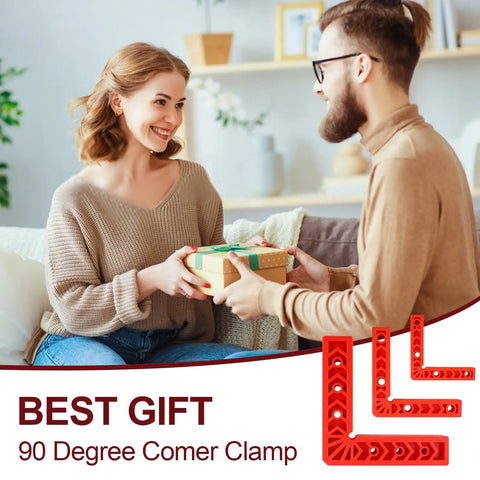 Hella Sturdy 90 Degree Corner Clamp Set 12 Piece Woodworking Kit Includes 3 4 And 6 Inch Framing Squares shown as a gift.