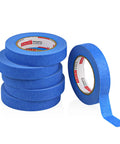 Blue Painter Tape 1 Inch By 60 Yards Six Roll Pack Pro Grade Masking Tape for sharp clean lines on walls and auto surfaces, easy removals.
