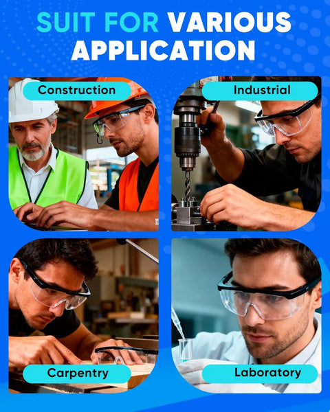 Heavy Duty Clear Safety Glasses With Built Different Eye Protection And Razor Sharp Lenses For Construction Sites Dirt Roads And Garage Grind To Keep Your Vision Crisp in various job settings.