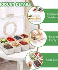 Two Pack Divided Snack Box With Clear Lid And Handles Portable Charcuterie Tray For Parties And Picnics Veggies Fruit Nuts
